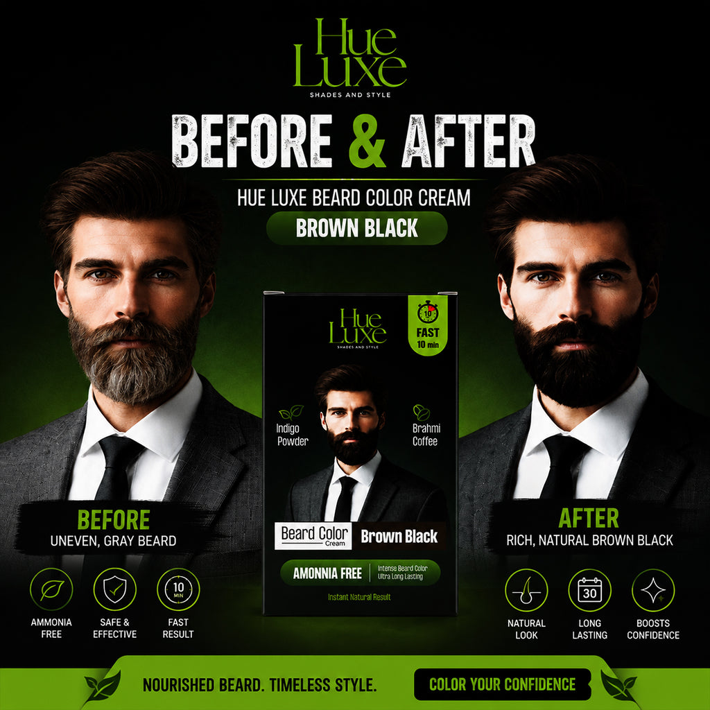 Hue Luxe Beard Color Cream Brown Black 50ml