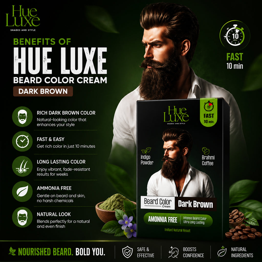 Hue Luxe Beard Color Cream Brown  Black 24ml
